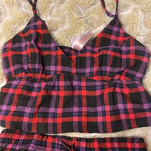 Savage x Fenty Purple Plaid pajama set - Picture 3 of 5